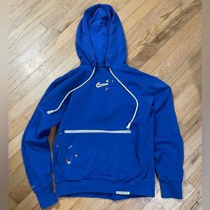 Nike Royal Blue Paint Splatter Sweatshirt size S small Dri Fit EUC
